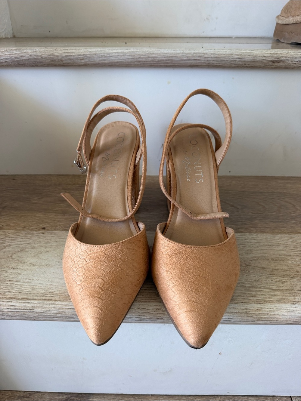 Coconuts by Matisse Metallic Tan Pointed Slingback Mules